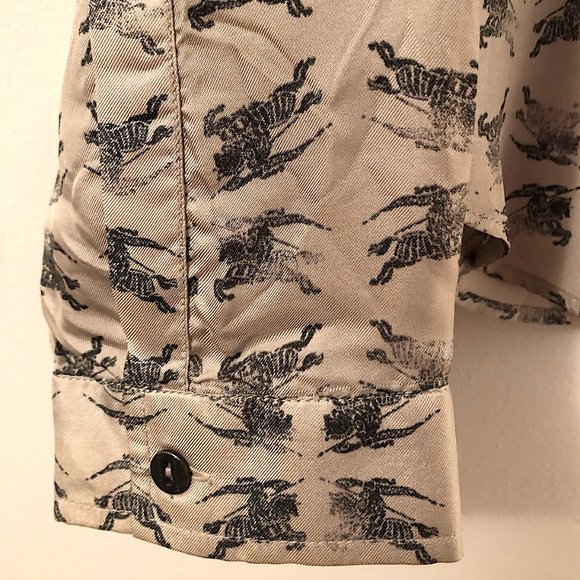 Burberry prosum collection gray silk blouse with the prosum logo horse - Picture 4 of 9